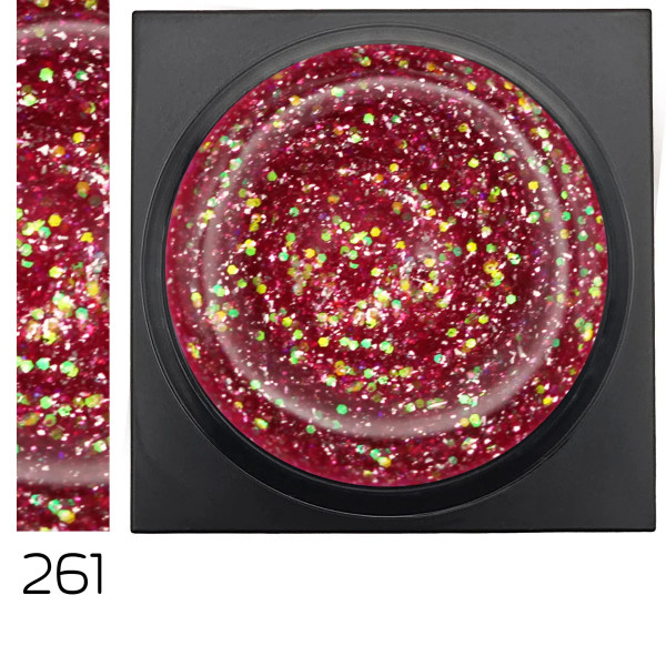Glitter Farbgel Apple Blossom Rot Pink für funkelnde Fingernägel