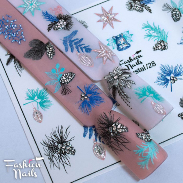 3D Crystal Nail Slider Winter