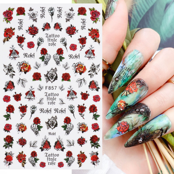 Rosen Nail Sticker für Nageldesign