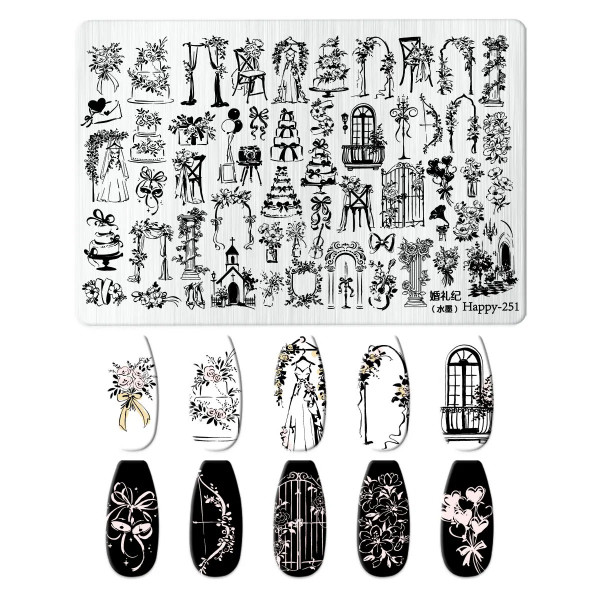 XXL Stamping Schablone Hochzeit