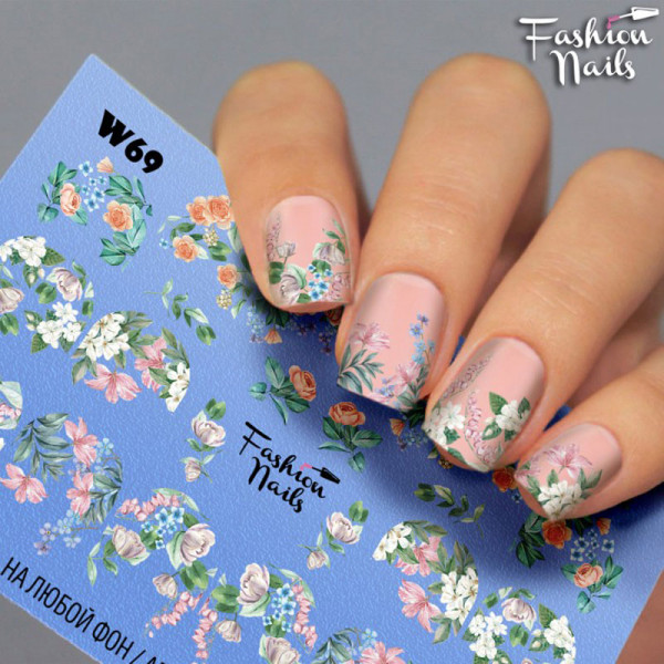 Blumen Slider Fashion Nails Sommer Bunt Design