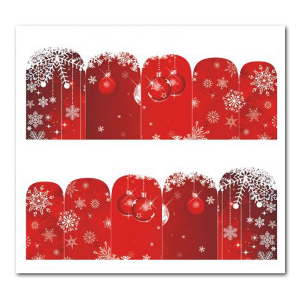 Weihnachten Nail Tattoo Slider Wrap Rot Schnee