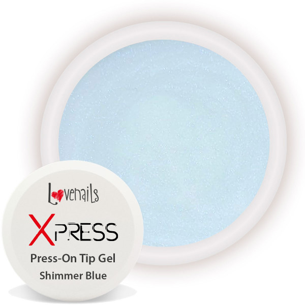 Xpress Press-On Tip Glue Gel Shimmer Blue