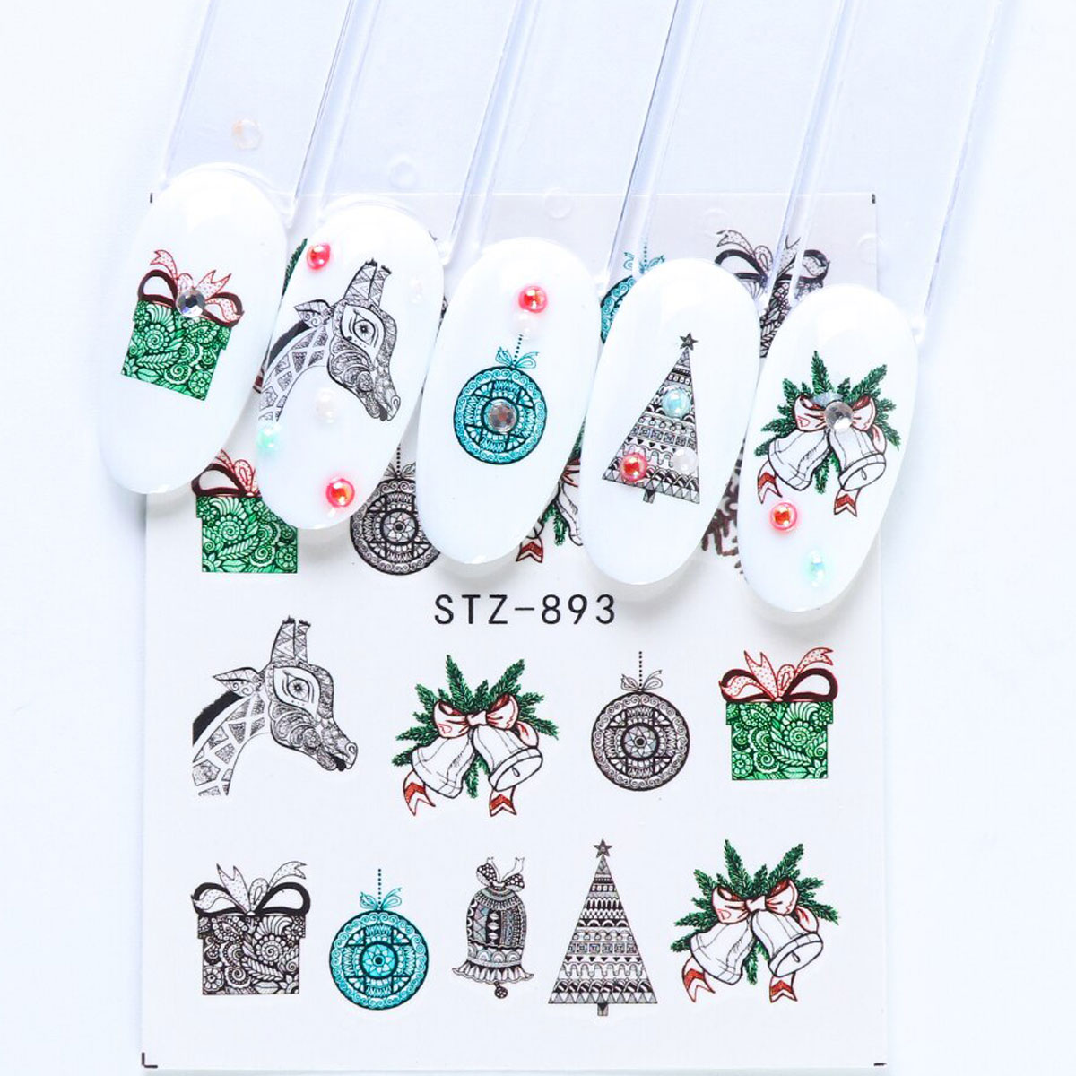 12 Xmas Nailart Tattoo Set Weihnachten