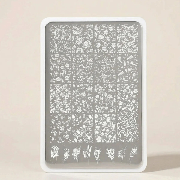 XXL Stamping Schablone blumen ranken frühling