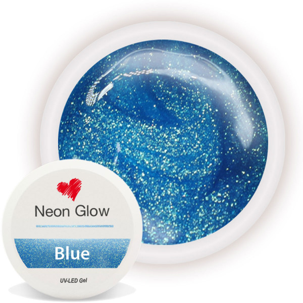 Neon Glow Farbgel Blue Blau nailart