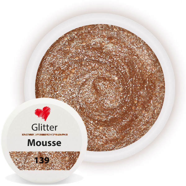 Glitter Farbgel Mousse Herbst Nailart Braun