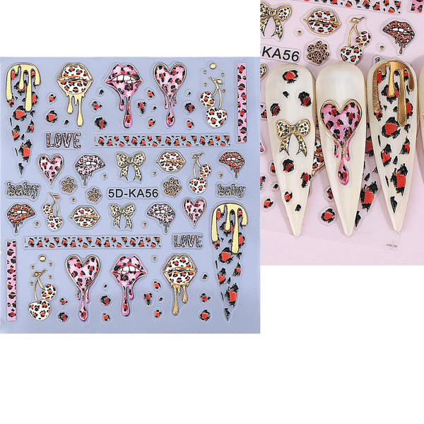 3D Nail Sticker Kisses Leo Gold