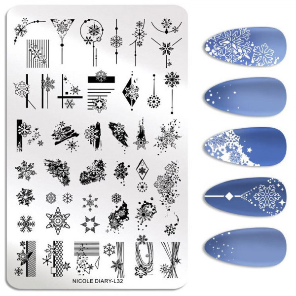 XXL Stamping Schablone Nicole Diary L-32 Winter