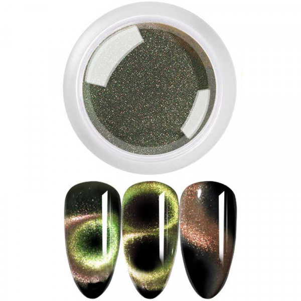 9D Cat Eye Pigment Effekt nails