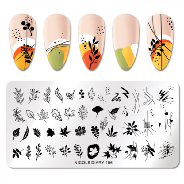 Herbst Stamping Schablone Nicole Diary Nageldesign