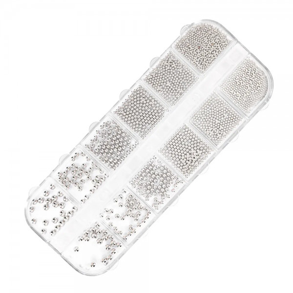 Micro Perlen für Nailart in Silber aus Metall