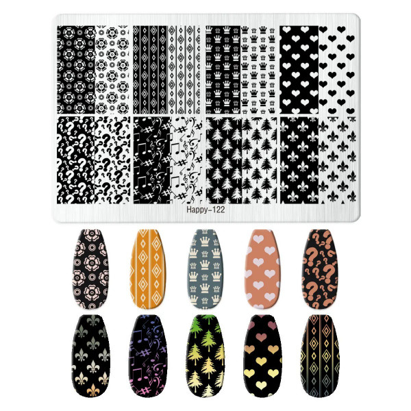 XXL Stamping Schablone Muster Mix