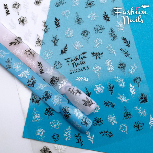 Sticker Fashion Nails einfache Nailart Schnörkel
