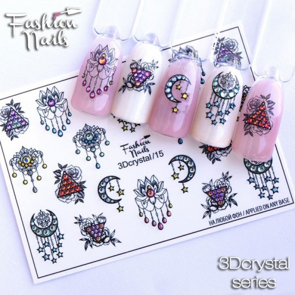 3D Crystal Nail Slider mandala