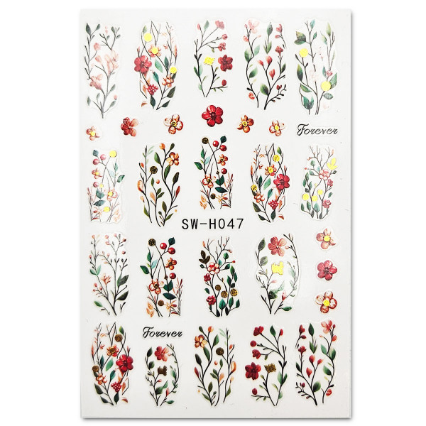 Nail Sticker Blumen metallic 3