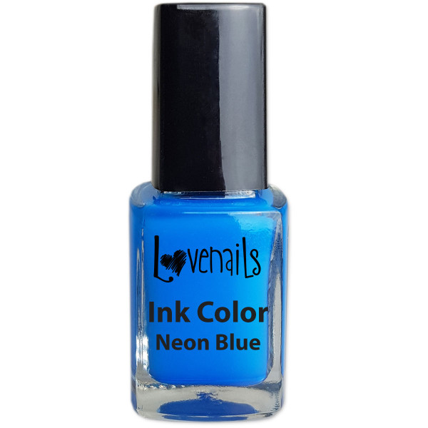 Ink Color nailart Neon Blau Sommer