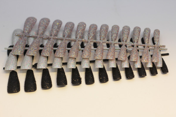 Glitter Tips Silber