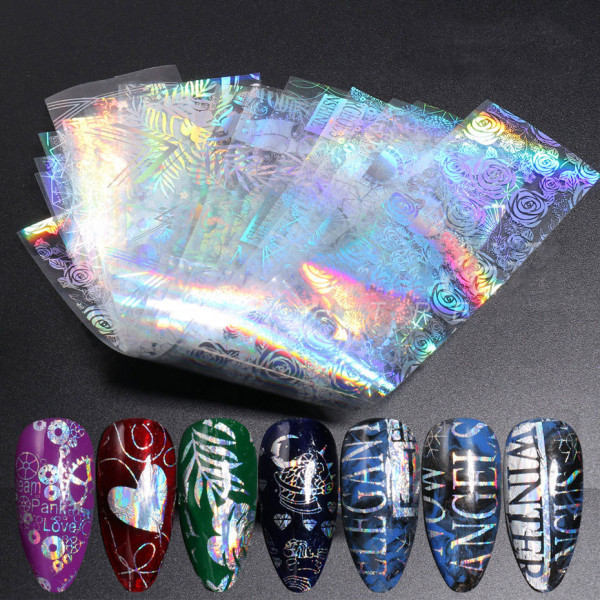 10 Transferfolien Holo Nailart modellage