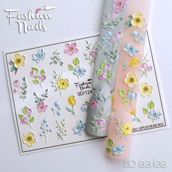 3D Nail Slider 124 Fashion Nails Blumen Frühling