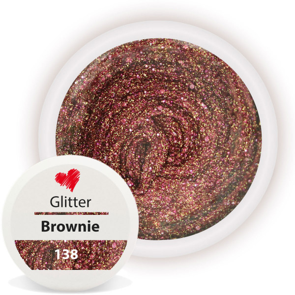 Glitter Farbgel Brownie Braun 5ml Nailart UV-Gel Modellage