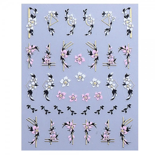 Nail Sticker Blumen metallic 8