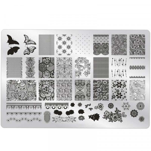 XXL Stamping Schablone Spitze nailart