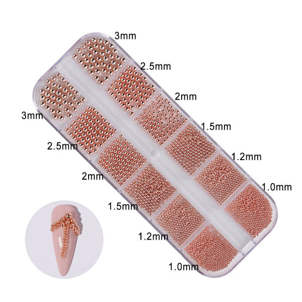 Micro Perlen Set Rose Gold für Nägel