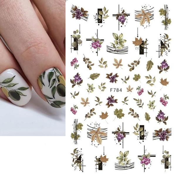 Herbst Blätter Nail Sticker für Nageldesign