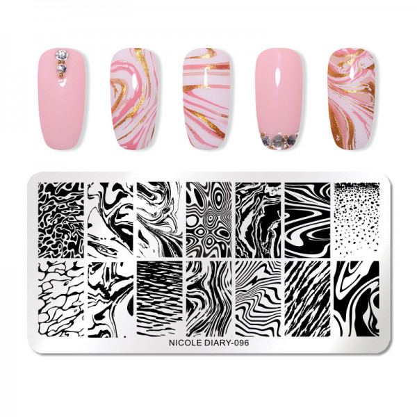 Marble Stamping Schablone Nicole Diary Nageldesign