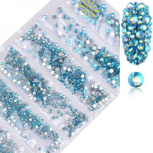 Glas Strass Mix Aquamarine AB