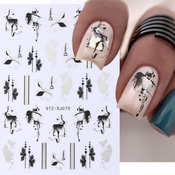 Nail Sticker Abstrakt Nailart Silber