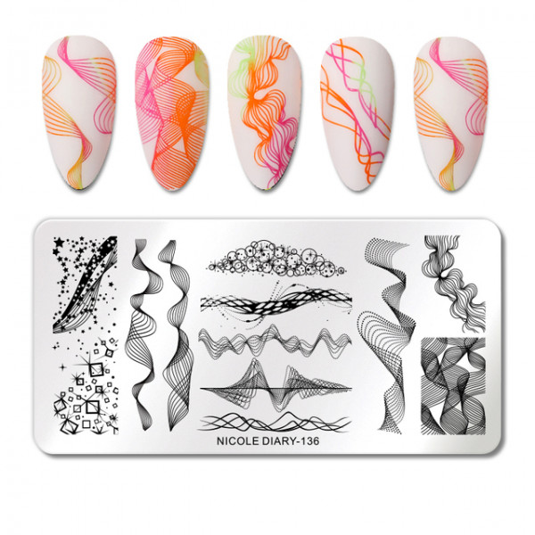Geometric Stamping Schablone Nicole Diary Nageldesign