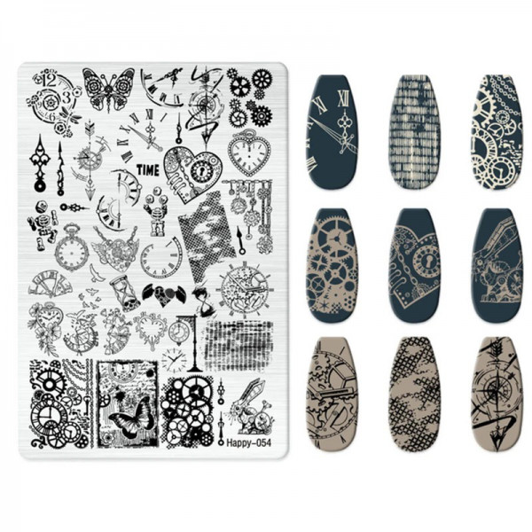 XXL Stamping Schablone Zeit