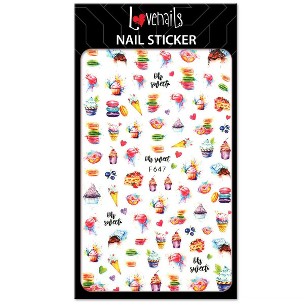 Nail Sticker sweets Nailart Silber