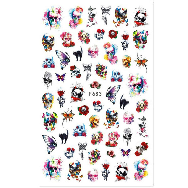Nail Sticker Halloween Totenkopf