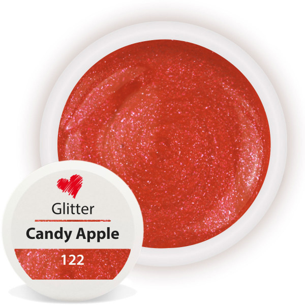Glitter Farbgel Candy Apple Rot
