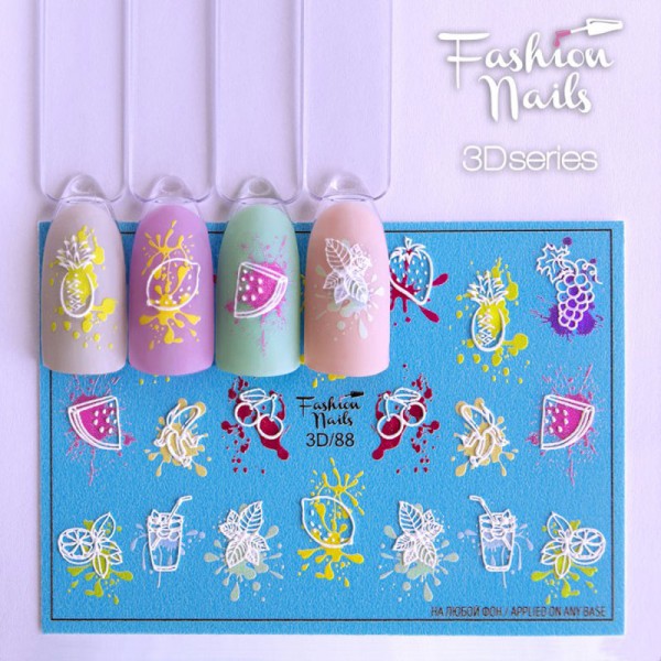 3D Nail Slider Sommer Obst Früchte
