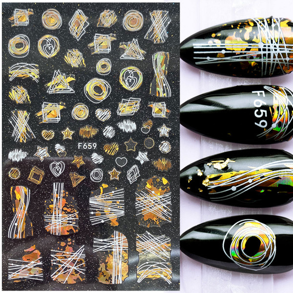 Nail Sticker Abstrakt Nailart Gold