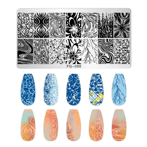 Stamping Schablone Nature Lines