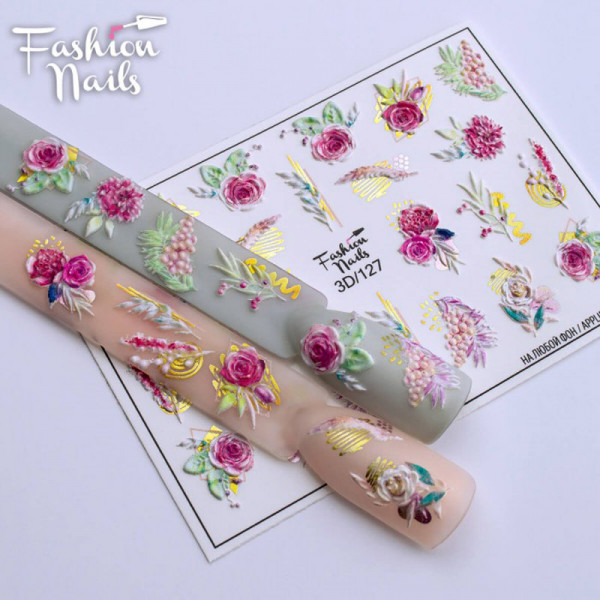Blumen 3D Nail Slider 127 Fashion Nails