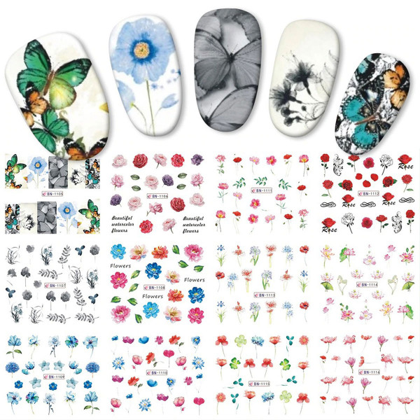 Blume Nailart Tattoo Sets für Nageldesign