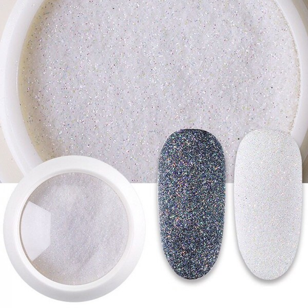 Sugar Glitter Nails Nailart Weiss
