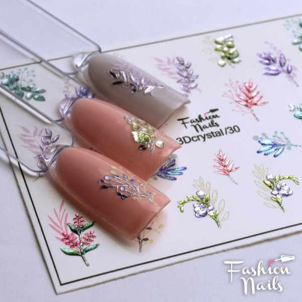 3D Crystal Nail Slider Blumen Fashion Nails