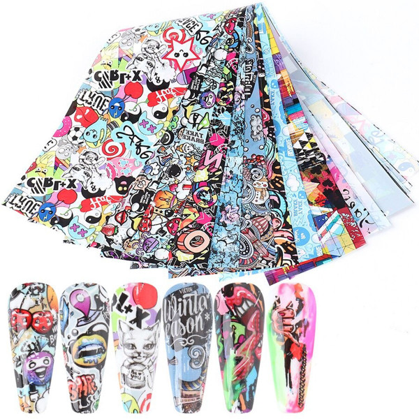 10 Transferfolien Comic nailart nails