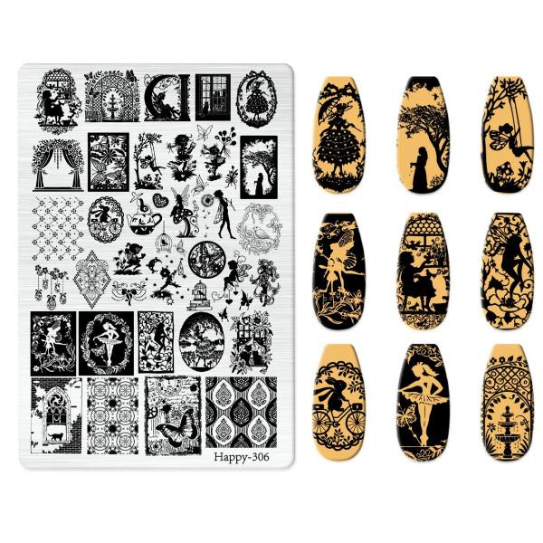 XXL Stamping Schablone Silhouette Dreams