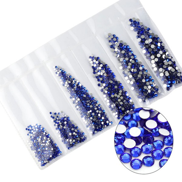 Glas Strass Steine Sapphire Mix Nailart