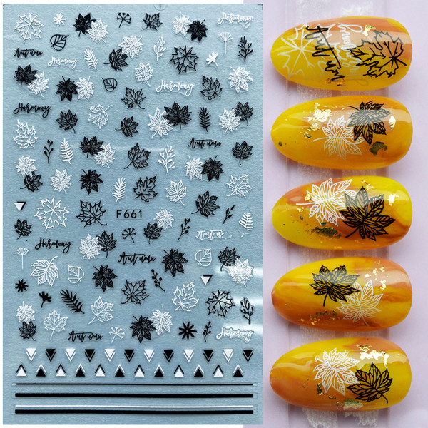 Nail Sticker Blätter Herbst Nailart 