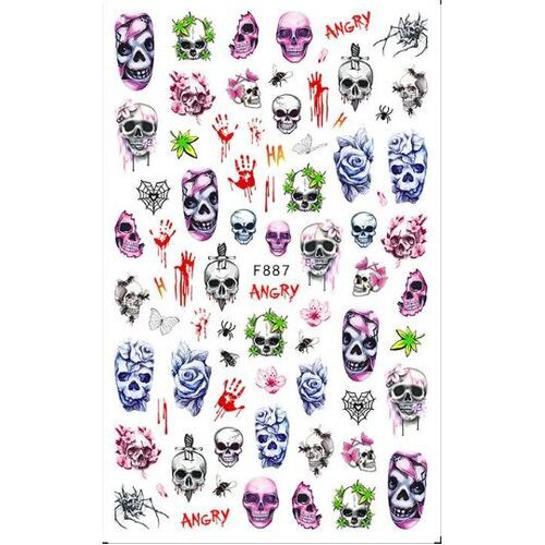 Totenkopf Nail Sticker für Nageldesign