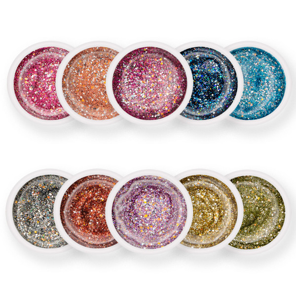 Olymp Glitter Farbgel Set Nailart